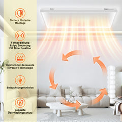 SWANEW Infrarotheizung Deckenheizung, Weiß Kohlenstoffkristall, 360/770W