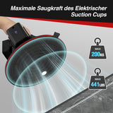 SWANEW 8 Zoll Elektrischer Vakuumheber, Saugheber, 200kg Tragkraft, 2 Akkus, Automatische Nachfüllung