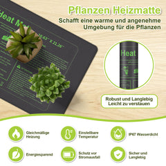 SWANEW Heizmatte Pflanzen mit Thermostat, Wärmematte, IP67 Wasserdicht, 27W/55W