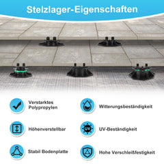 SWANEW Stelzlager Höhenverstellbar, Terrassenlager, Fliesen Plattenlager, 19-140mm