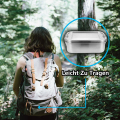 SWANEW Edelstahl Brotdose auslaufsicher Lunchbox Metall Dichte Bento Box Fassungsvermögen mit Fächern