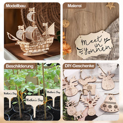 SWANEW Sperrholzplatte, Walnuss Sperrholz, A3/A4, 3mm, Linde holzplatte, Bastelhölzer Holz für Modellbau Laserschnit, Laser Gravur, Malerei DIY