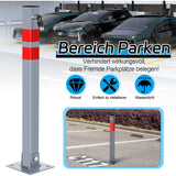 SWANEW Parkpfosten Klappbar, Absperrpfosten, Parkplatzsperren mit Reflexstreifen, abschließbar