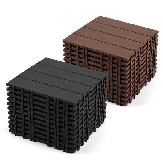 SWANEW PP Terrassenfliesen, Kunststoff-Pflastersteine, Kunststoffboden