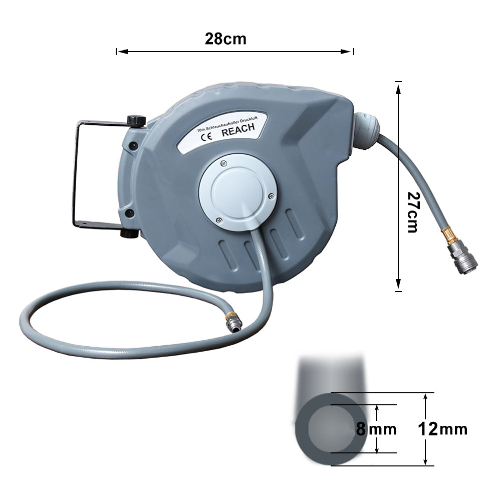 SWANEW Schlauchaufroller Automatik Trommel Wasserschlauch Druckluftschlauch 10/20/30m Druckluftschlauch Aufroller Schlauchtrommel Wasser
