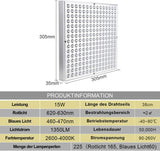 45W oder 15W LED Pflanzenlampe, Grow Lampe, Vollspektrum Pflanzenlicht für Hydroponic [Energieklasse A]