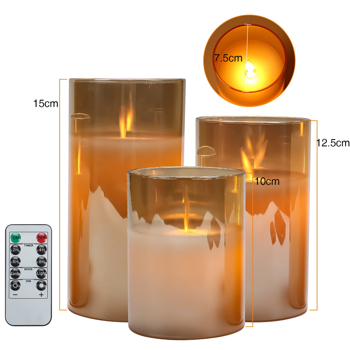 Fernbedienung romantisches Kerzenlicht 3-teiliges Set