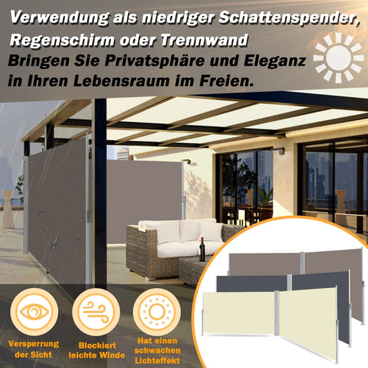 Doppelter Schiebetür-Sichtschutz Garten-Balkon-Schirm Schatten