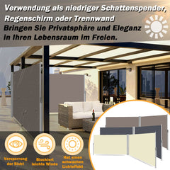 Doppelter Schiebetür-Sichtschutz Garten-Balkon-Schirm Schatten