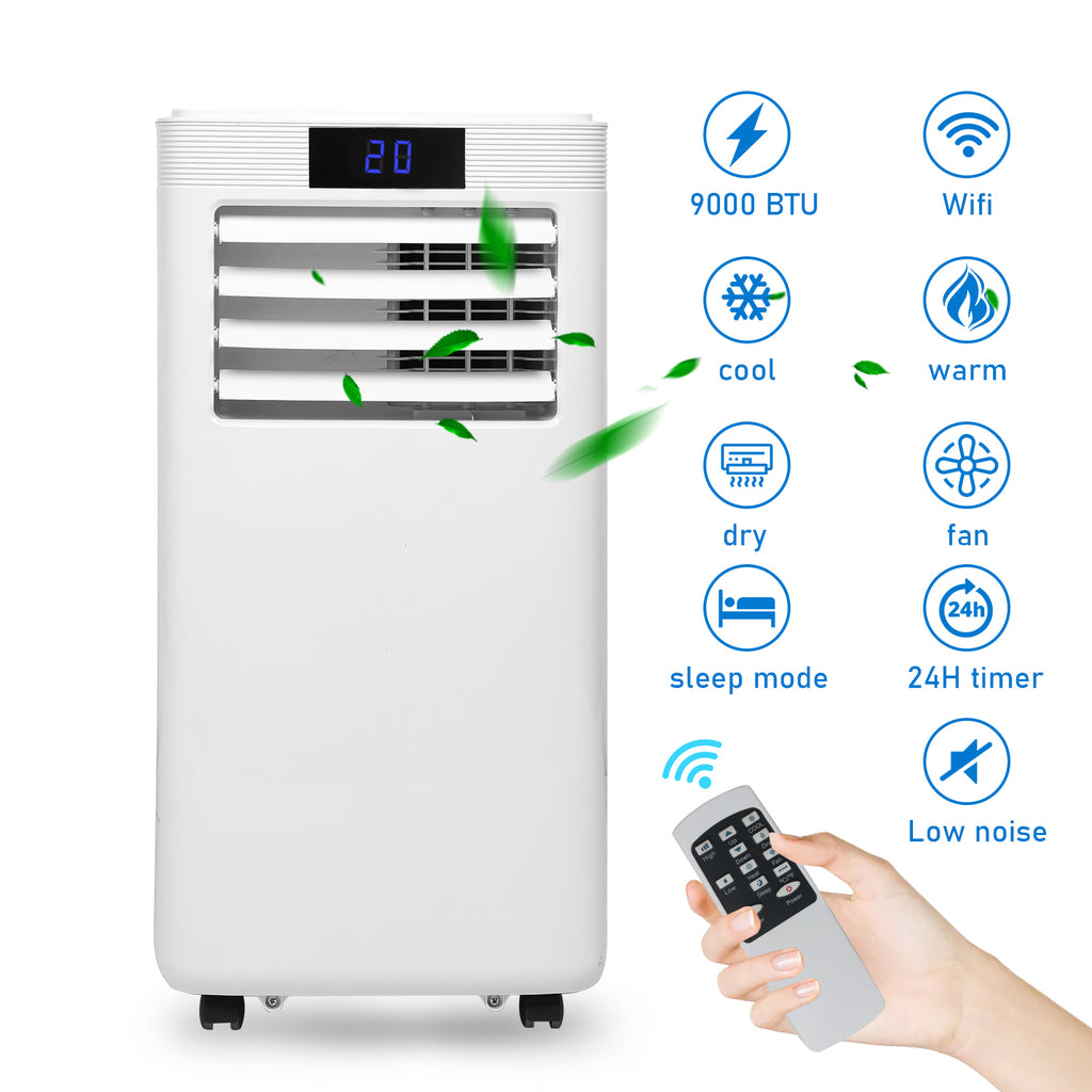 SWANEW 9000 BTU mit Wifi Mobile Klimaanlage Klimagerät Entfeuchter Abluftschlauch