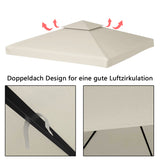 SWANEW Ersatzdach für Pavillon 3x3m Pavillondach Beige, Doppeldach für Garten, Dachplane Ersatzdach Ersatzbezug, Wasserdicht