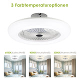 SWANEW Deckenventilator Dimmbar Leiser Kühler Weiß Beleuchtung Ventilator Lampe 80W