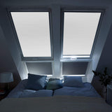SWANEW Verdunkelungsrollo Blickdicht Grau Dachfensterrollo 100% Verdunkelung Silberner Aluminiumrahmen für Dachfenster Thermo-Rollo 206 (49.6*96.3cm)