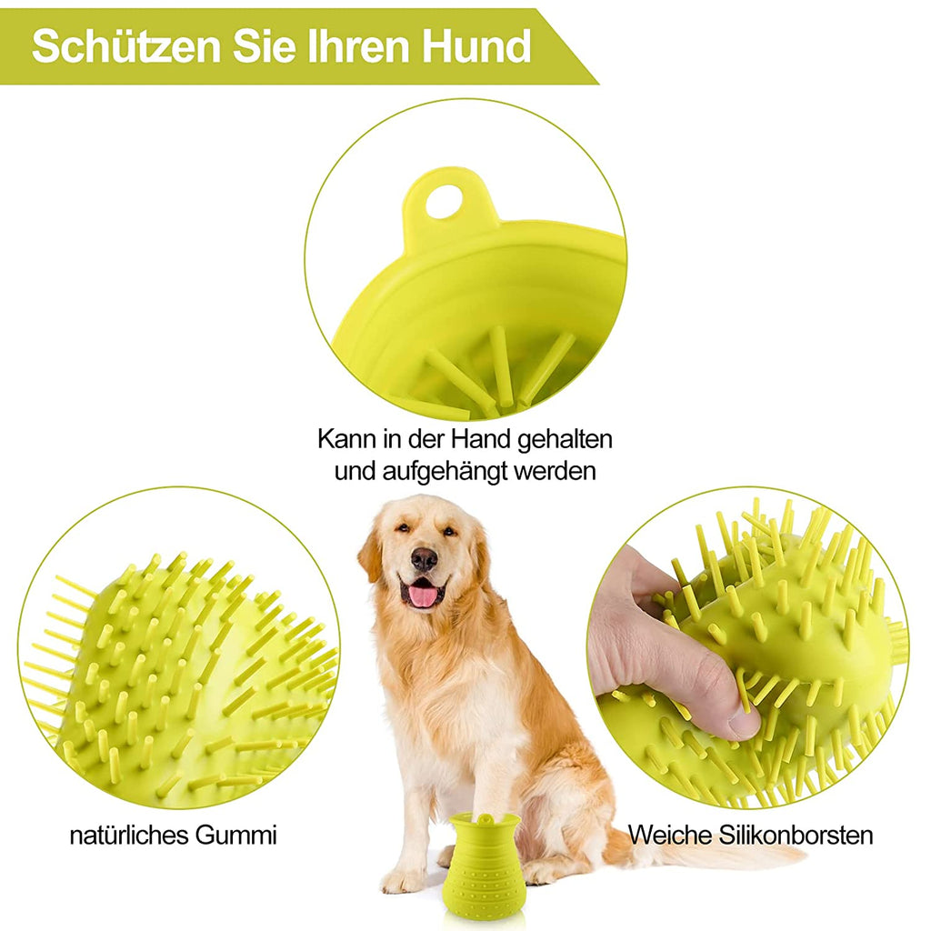 Hundepfote weiche Silikon-Reinigungsbürste mit Handtuch
