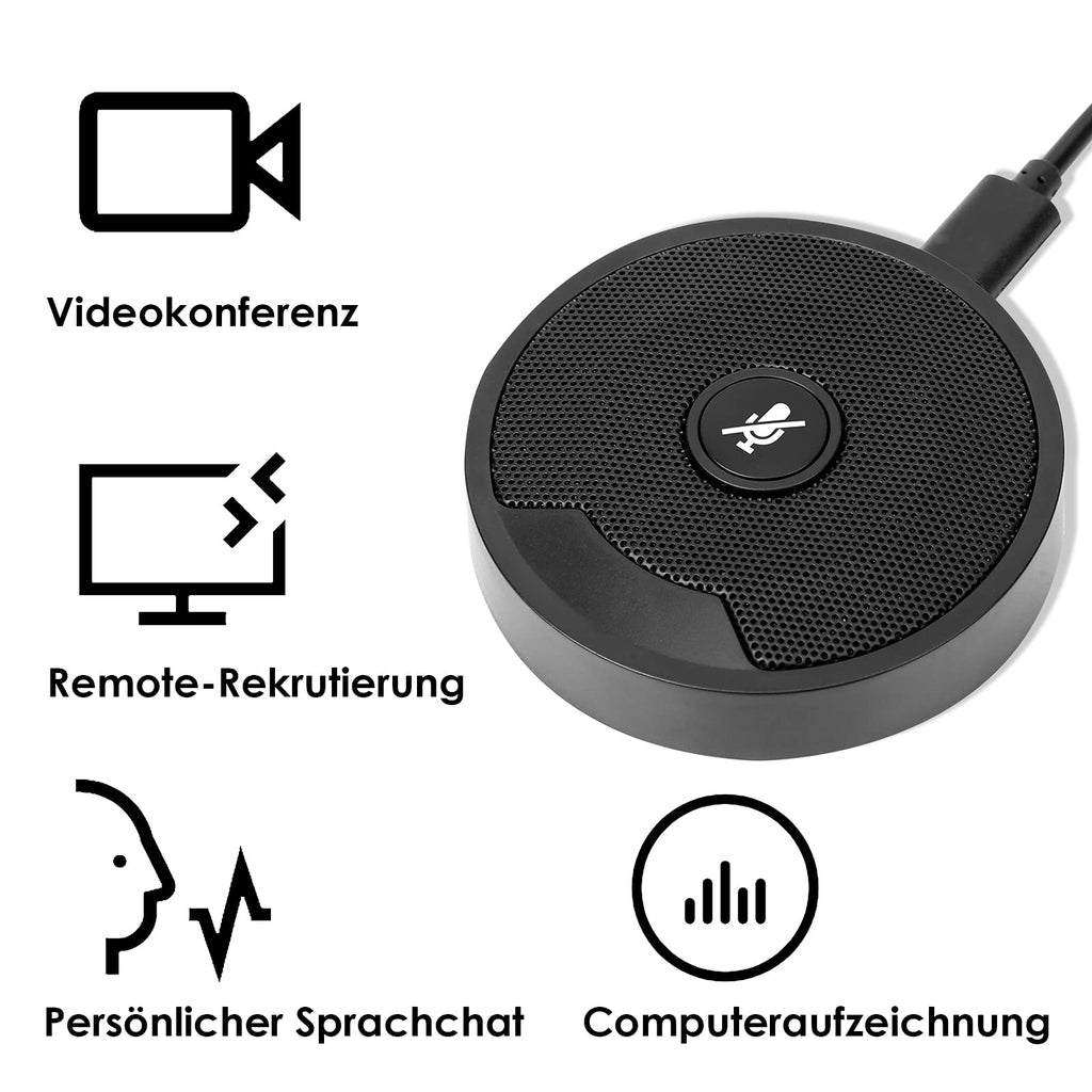 360° omnidirektionales Mikrofon für PC mit drahtloser Bluetooth-Verbindung