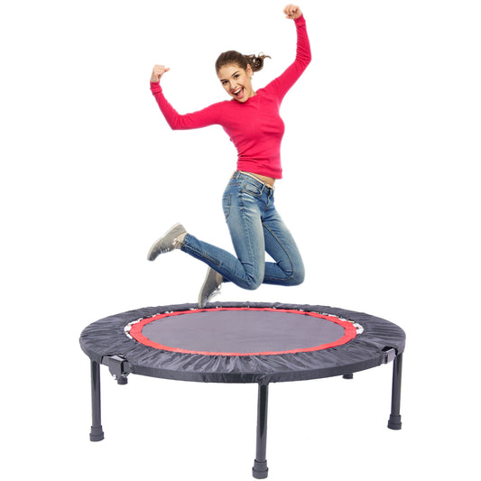 SWANEW Faltbares Fitness Trampolin 40 Zoll Mini Übungstrampolin für Erwachsene Kinder Mini-Trampolin