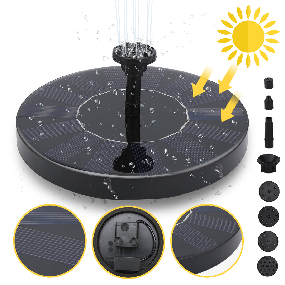 Swanew SolarPumpe solar springbrunnen Fontäne Teichpumpe Teich Wasserspiel 16cm kleiner