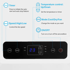SWANEW 7000 BTU R290 Klimagerät Luftentfeuchter Eco Silent Mobile Klimaanlage Aircooler