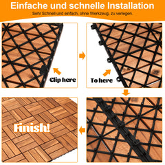 SWANEW DIY-Holzböden für den Garten Terrassendielen Balkon dekorative Bodenbeläge