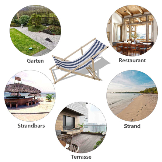 Swanew Klappstühle für drinnen und draußen Strandstühle aus Segeltuch