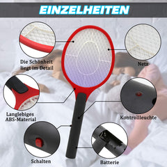 3-teiliges elektrisches Mückenklatschen-Set / Doppelnetz