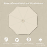 SWANEW Sonnenschirm Alu Ampelschirm mit Kurbelvorrichtung Sonnenschirm UV-Schutz & Wasserabweisende Gartenschirm