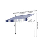 Markise Balkonmarkise Klemmmarkise Gelenkarm Sonnenschutz Aluminium 1.5-4M