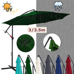 SWANEW Sonnenschirm Alu Ampelschirm mit Kurbelvorrichtung Sonnenschirm UV-Schutz & Wasserabweisende Gartenschirm