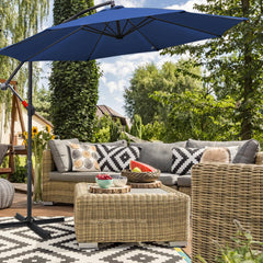 SWANEW Sonnenschirm Alu Ampelschirm mit Kurbelvorrichtung Sonnenschirm UV-Schutz & Wasserabweisende Gartenschirm